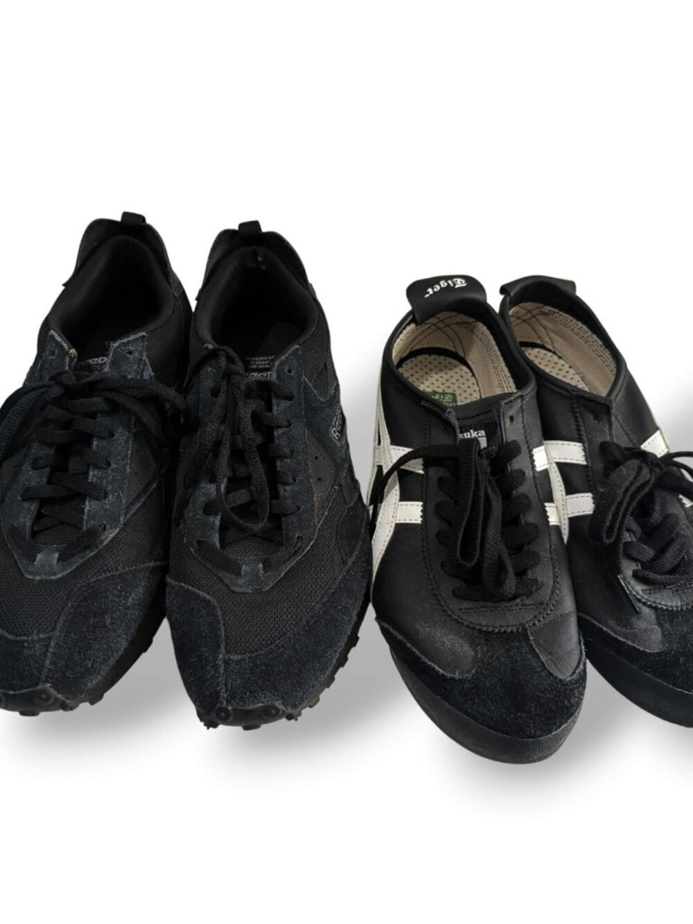 2 Pairs Black Shoes Sneakers ONITSUKA TIGER & REEBOK Mens US 8.5 Streetwear